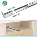 2 Pcs 14 Inch Center Mount Drawer Slides, Bottom Mount, Undermount, Heavy Duty Drawer Rails, 3/4 Extension Drawer Tracks for Dresser, Cabinet, Furniture