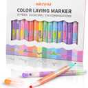 Color Layering Double Sided Markers,16pcs 32Colors Dual Tip Magic Markers,Broad and Fine Tips,Color Changing washable markers,Dry-Quickly Non-Toxic Pens for Bullet Journal,Coloring books