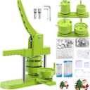 Button Maker Machine - Multiple Sizes 1.25in+2.25in, Kit for DIY Gifts, Button Press Machine with Free 200PCS 32-58mm Supplies & 2 Circle Cutter