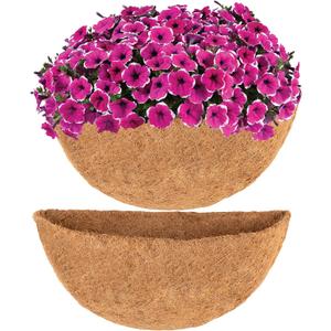 Y&M 2PCS 14" Half Round Coco Liner Pre-Formed Thick Replacement for 14''Wall Basket