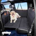 YJGF Dog Back Seat Extender for Truck, Truck Seat Cover Back Seat, Dog Hammock for Truck, Hard Bottom Seat Extender for Dogs (Black, for Full Size Truck),  Dimensions of pet seat covers for dogs are 57.4x30.3inches