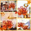 6 Pcs Pcs 20 Inch Fall Decorations Artificial Fall Flower Decor Maple Leaf Pumpkin Autumn Floral Picks Berry Stems Fake Flower Centerpieces for Table Thanksgiving Home Decor (Pumpkin)
