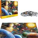 Nattork Jigsaw Puzzle 500 Pieces for Adults Youth Family Space Traveler Solar System Puzzle Pieces Fit Together Perfectly 5 Pack