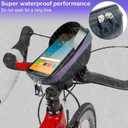 Bike Phone Holder, Bicycle Front Frame Handlebar Bag EVA Hard Shell Waterproof Bike Accessories with Touch-Screen and Rain Cover for Phones under 6.9''