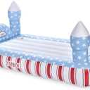 FUNBOY Inflatable Red, White & Blue Castle Bed & Air Mattress  Perfect for 4th of July Sleepovers, Includes Twin Air Mattress & Carrying Storage Bag
