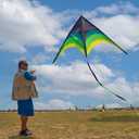 Gaint Kite for Adults Easy to Fly, 9ft Huge Delta Kite Come with 98ft Tail, X-Large