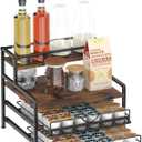 Coffee Bar Organizer, Coffee Pod Organizer,3 Tier Coffee Syrup Rack Organizer,72 K Cup Storage for Counter Storing K Cup,Coffee Syrups, Coffee Makers and Other Coffee Supplies-Rustic Brown