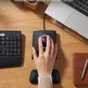 Wired Trackball Mouse, Ergonomic Finger Control Trackball with 55mm Large Ball, 4-Level Adjustable DPI, Ambidextrous Design, Wrist Rest Included, Compatible for PC, Laptop, Mac, Windows-Purple