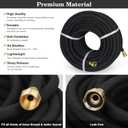 Heavy Duty Soaker Hose 150FT 1/2 Inch Rubber Garden Drip Irrigation Hose with Solid Brass Connector Water Saving Linkable Soaker Hose for Garden Bed Flower Vegetable Lawn