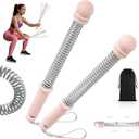 Ropeless Battle Ropes for Home Gym, Adjustable Weights Cordless Battle Ropes Sticks with Storage Bag, Portable Exercise Equipment for Strength Training, HIIT, Low-Impact Workout (Pink)