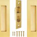 Pocket Door Handles,6 inch Recessed Flush Finger Pulls with Edge Pull,304 Stainless Steel Pocket Door Hardware, Gold