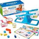 hand2mind Let's Learn to Measure Activity Set, Kids Measuring Cups, Bucket Balance, MathLink Cubes and Activity Cards Set, Teacher Supplies, Classroom Supplies, Preschool Learning, Toddler Learning