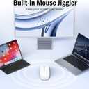 Wireless Mouse for MacBook Air iPad Pro PC Laptop, Bluetooth Rechargeable Computer Mice with Jiggler Mode, Silent 3 Mode (BT 5.2/3.0 & USB-A/USB-C Receiver) Type-C Slim Travel Mouse, White
