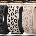 3 Pack Leopard Engraved Bands Compatible with Apple Watch Band 41mm 40mm 38mm 42mm 44mm 45mm 46mm 49mm Women, Soft Silicone Cheetah Embossed Sport Strap for iWatch Series 10 9 8 7 6 5 4 3 2 1 Ultra