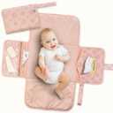 Tiny Twinkle Portable Diaper Changing Pad | Waterproof, Wipeable & Compact Baby Changing Pad for Travel | Smart Wipes Pocket & Organized Storage| Newborn Shower Gift (Shine)