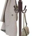 Simple Houseware Standing Coat and Hat Hanger Organizer Rack, 12 Hooks, Bronze