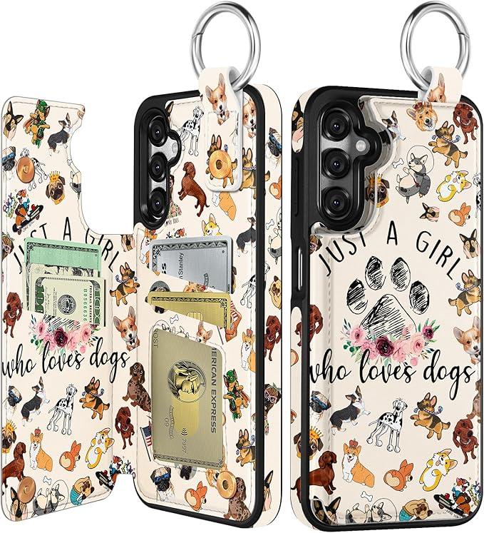 Shorogyt for Samsung Galaxy A16 Wallet Case - Cute Fashion Dog Lover Design with Card Holder Kickstand for Magnetic Clasp Back Flip Folio Leather Phone Cases for Wome Girls Men (Color: Dog Lover)