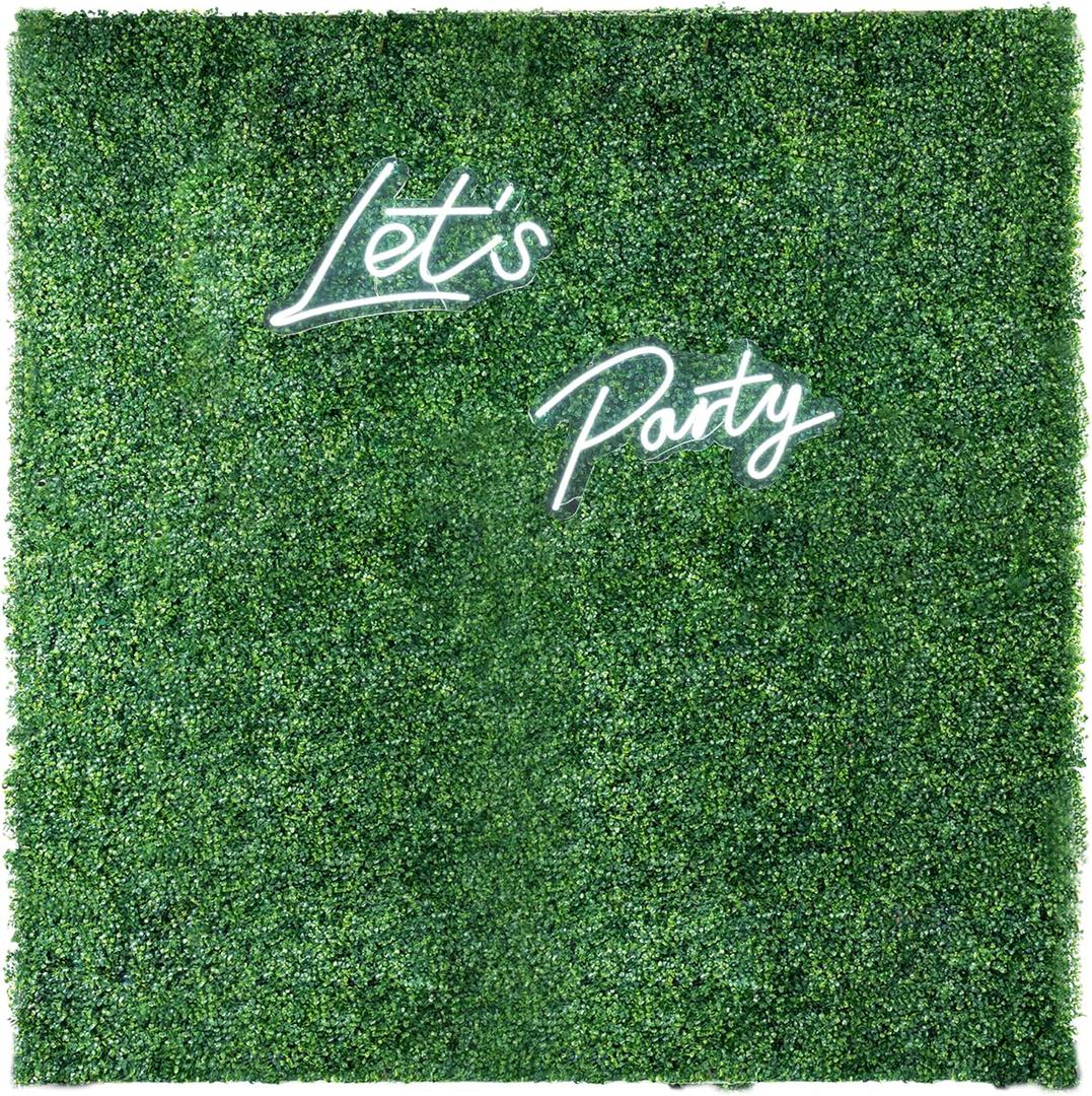 Large Size 8x8 Ft 3D Artificial Green Grass Flower Wall Panels, Quick Assembly Storage Greenery Fake Backdrop Fence Screen for Wedding Baby Show Birthday Party Indoor Outdoor Garden Backyard Home