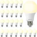 DEGNJU 24 Pack LED Light Bulbs Soft White 2700K, 60 Watt Equivalent LED Bulbs, A19 Standard Bulbs, 800 LM, 15000 Hours, E26 Base, Non-Dimmable, 8W White LED Bulbs for Bedroom Living Room