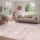 Lahome Pink Area Rugs 8x10,Washable Boho Living Room Rugs,Floral Large Area Rugs Non-Slip Soft Bedroom Rug 8x10 Under Bed Baby Girl Nursery Rug for Dining Room Table Office Aube (Pink,8'X10')