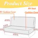 Camper Cushion Covers, 2 Pack Rv Seat Covers Rv Dinette Seat Cover Light Gray, Machine Washable Universal Fit for Camper Seat Covers Dinette Booth