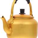 Cabilock Yellow Aluminum Rice Wine Pot 34Oz Tea Kettle with Anti-Leak Spout and Non-Slip Handle for Home and Restaurant Use