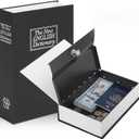 KYODOLED Diversion Book Safe with Key Lock, Secret Safe Metal Lock Box, Money Storage Collection Box, 9.5" x 6.2" x 2.2", Black Large