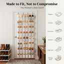 48 Pockets Over The Door Shoe Organizer, Large Mesh Hanging Shoe Rack, 6-Column Heavy Duty Shoe Storage for Sneakers and Heels, Behind Door Holder for Entryway Bedroom Dorm College, Beige