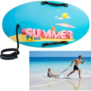 Shore Tow Board Summer Beach & Water Toy, Parent-Child Outdoor Interactive Pull-Along Shallow Water Rider for Kids, Surf-Inspired Fun, Ages 3-8, 36.5" x 19.5"