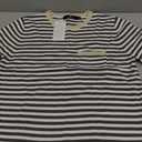 LILLUSORY Womens Striped Short Sleeve Sweater Pullover Shirts with Chest Pocket S