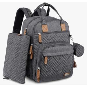 iniuniu Diaper Bag Backpack, 4 in 1 kit Large Unisex Baby Bags for Boys Girls, Waterproof Travel Back Pack with Diaper Pouch