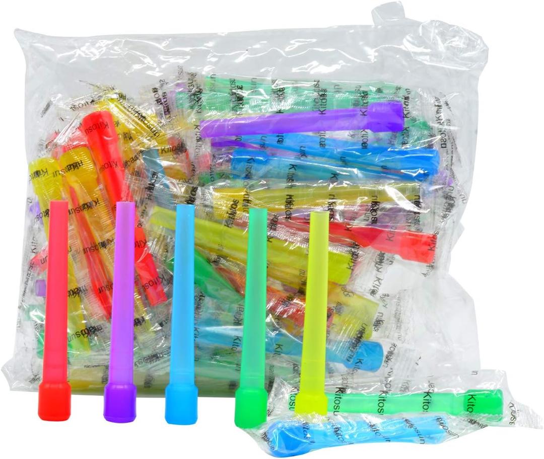 100PCS Hookah Tips Disposable Hookah Mouth Tips BPA-Free Plastic Hookah Accessories Individual Wrapped Multi-Color Food Grade Mouth Tips (3.51inch)