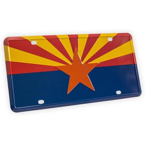 Pickwicks Arizona State Flag License Plate – Embossed Aluminum 6”x12” Metal Tag – Grand Canyon State Car Plate for Trucks, SUVs & RVs – Fade-Resistant & Weatherproof (Arizona)