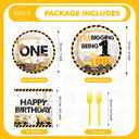 Grencian Construction 1st Birthday Party Supplies - 96 Pcs Construction Truck Plates and Napkins Tableware Excavator Decorations Favors for Boys Tractor Dump One Years Old Birthday Serves 24