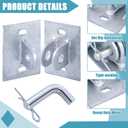 DaisyInner Floating Dock Hardware Stationary Dock Connector Hinge Kit Heavy Duty Boat Accessories 7/16'' Holes Galvanized Steel Male & Female Corner T Brackets for Floats Ramp