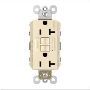 Legrand radiant 2097LACCD12 20 Amp GFCI Self Test Decorator Duplex Outlet, Light Almond (1 Count)