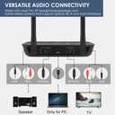SIMOLIO 201D Bluetooth 5.2 Audio Transmitter for TV to 2 Wireless Headphone/Speaker, 197ft Long Range, Bluetooth Adapter for TV w/aptX Low Latency & HD, Qualcomm Class 1, AUX/RCA/Optical/USB
