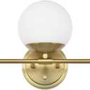 Gold Bathroom Vanity Light Fixtures, 3 Light Globe Wall Sconce Lighting Over Mirror, Modern Vanity Lights for Bathroom, Mirror Cabinets Hallway Stairs, Standard E26 Base, Aged Brass