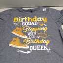 Birthday Squad Shoes Stepping with The Birthday Queen Party T-Shirt, 2XL, Gray