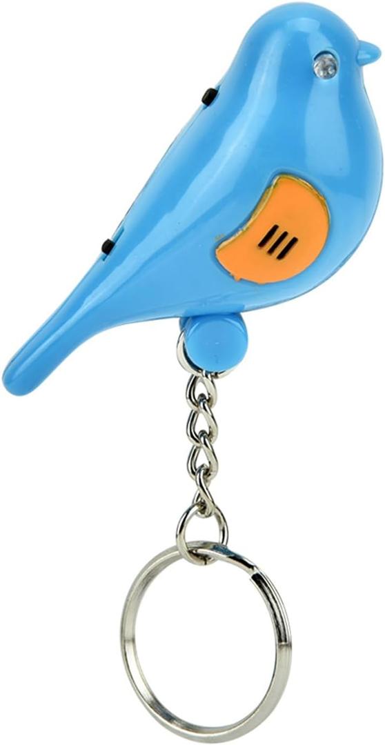 Bird LED Whistle Key Finder Intelligent Voice Control Keychain With Battery Blue