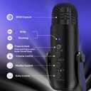 ZealSound Podcast Microphone for PC, Noise Cancellation USB Mic with Gain, Volume Adjustment & Mute Button, Monitoring & Echo, for YouTube, TikTok, Podcasting, Streaming, iPhone, iPad, Android, Mac