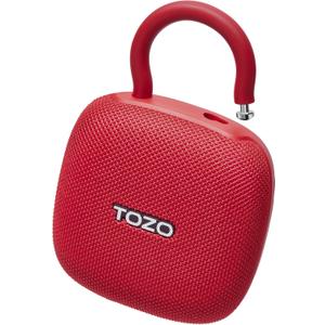 TOZO PE1 Portable Bluetooth Speakers with Adjustable Carabiner, Mini Bluetooth Wireless Shower Speaker with IPX8 Waterproof, 32H Playtime Punchy Bass Audio Speaker for Home, Outdoor and Travel, Red