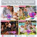 Rechargeable Bubble Machine with RGB Lights: 30,000 Bubbles/Min Storm, Auto 360 Rotation, Battery% Display - Remote Control Bubble Maker for Romantic Wedding, Kids Party & Outdoor Events