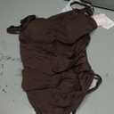 Womens Mesh One Piece Swimsuits Ruched Tummy Control Bathing Suit Modest Full Coverage Slimming Swim Suit (Brown, M)
