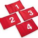 Bekith 4Pcs Numbered Golf Flag with Tube Inserted, Fade-Resistant 420D Nylon Mini Putting Golf Flags, Portable Golf Target Flag for Yard Backyard Garden Practice, 6x8.6 Inch
