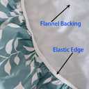 Round Vinyl Fitted Tablecloth with Flannel Backing Elastic Edge Design Table Cover Waterproof Oil-Proof PVC Table Cloth Stain-Resistant Best for 57"-66" Round (Leaf)