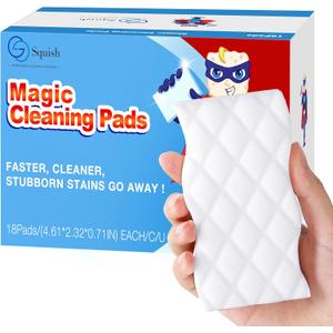 Squish Magic Eraser Sponge, 18 Pack Cleaning Pads for Walls, Oven, Kitchen, and Shoe Cleaner With Melamine Foam, Universal Cleaner