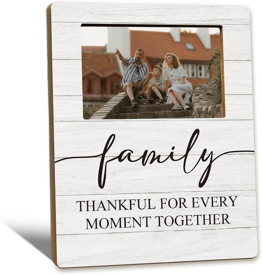 Family Gifts Picture Frames - Family Photo Frame, Families Reunion Gifts, Thankful for Every Moment Together Appreciation Gift Picture Photo Frames for Home Bedroom Living Room Decor, 4x6