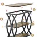 End Table, Narrow Side Table, 3-Tier End Table with Metal Frame, Living Room Side Table with Storage for Couch, Sofa, Bedroom, Small Spaces, Easy Assembly, 23.6"D*11.8"W*23.6"H, Rustic Brown, 23.62*11.81*23.62in