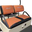Golf Cart Seat Covers Fit Club Car DS 2000 Before Front Seat Covers for Regular Cushion Breathable Thicken Mesh with Vinyl Leather No Nail Gun Easy to Install Black & Orange